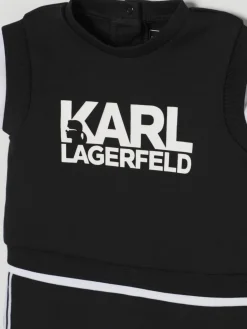 Tuta intera in cotone con logo Karl Lagerfeld Kids
