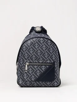 Zaino Chiodo FF Fendi in cotone spalmato e pelle