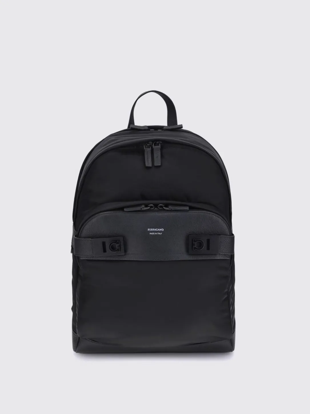 Zaino Gancini Ferragamo in pelle a grana e nylon