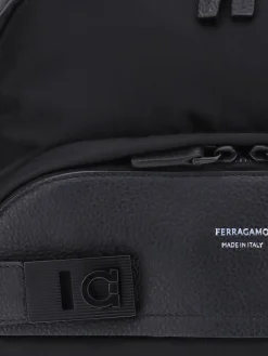 Zaino Gancini Ferragamo in pelle a grana e nylon