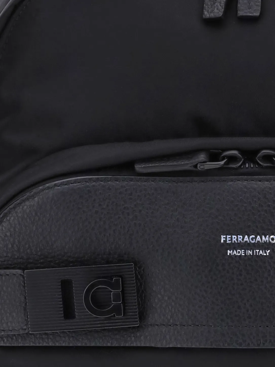 Zaino Gancini Ferragamo in pelle a grana e nylon