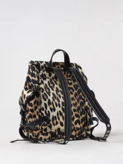 Zaino Ganni in nylon stampa animalier
