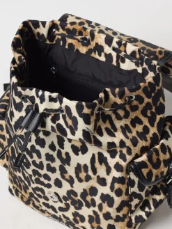 Zaino Ganni in nylon stampa animalier