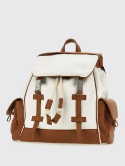 Zaino in tela di cotone e pelle di vitello Eleventy