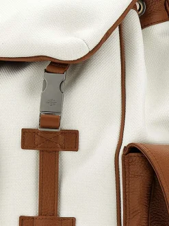 Zaino in tela di cotone e pelle di vitello Eleventy