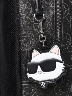 Zaino Karl Lagerfeld in pelle sintetica a grana con logo all over