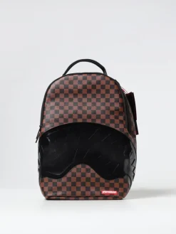 Zaino Sip Clear Sprayground in cotone spalmato saffiano con motivo check all over