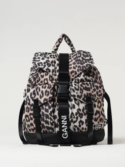 Zaino Tech Ganni in nylon riciclato stampa animalier
