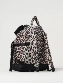 Zaino Tech Ganni in nylon riciclato stampa animalier