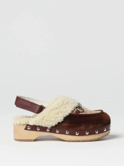 Zoccolo Gucci in velluto e lana con morsetto